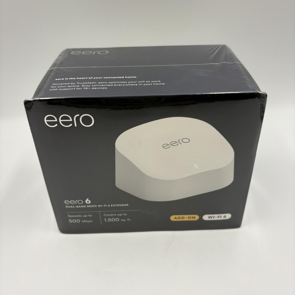 Eero 6 Dual-Band Mesh Wi-Fi 6 Extender Add-On White AX New Sealed Box WiFi